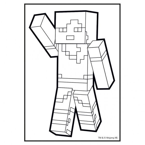 Розмальовка А4 Yes Minecraft з наліпками 8 сторінок 743221 фото