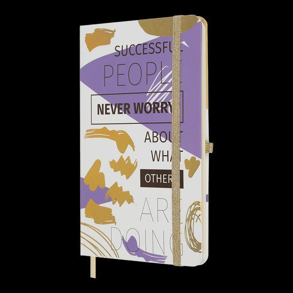 Книжка записна IDEA, на гумці, 136х207мм, 96 арк., кліт., офсет крем., тв.лам.обкл., бузкова BM.255104-26 фото