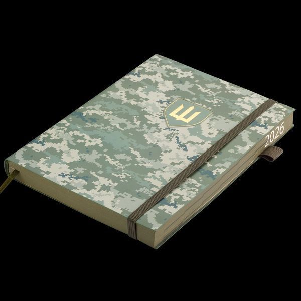 Щоденник датов. 2026 MILITARY, A5, світло-зелений, штучна шкіра BM.21134-15 фото