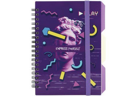 Блокнот "ExpressViolet", B6, пластиковая обл., спираль, с разделителями, 100 л., клетка, O20358-16 O20358-16 фото