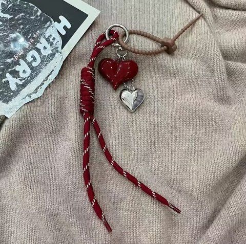 Брелок для ключів та сумки "Red Bow Heart" px-01003 фото