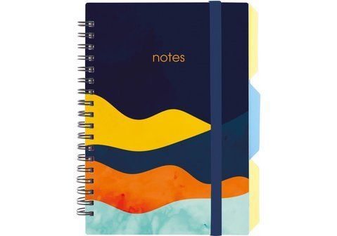 Блокнот "DESIGN 24", B6, пластиковая обл., спираль, с разделителями, 100 л., клетка O20358-24 фото