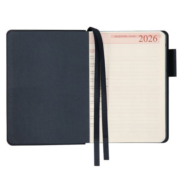Щоденник А6 Leo Planner датований 2026 "Binario", м'який, синій, 352 сторінки 252651 фото