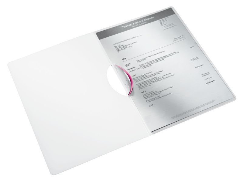 Пластикоая папа с клипом Leitz WOW Clip, розовая 4185-00-23 фото
