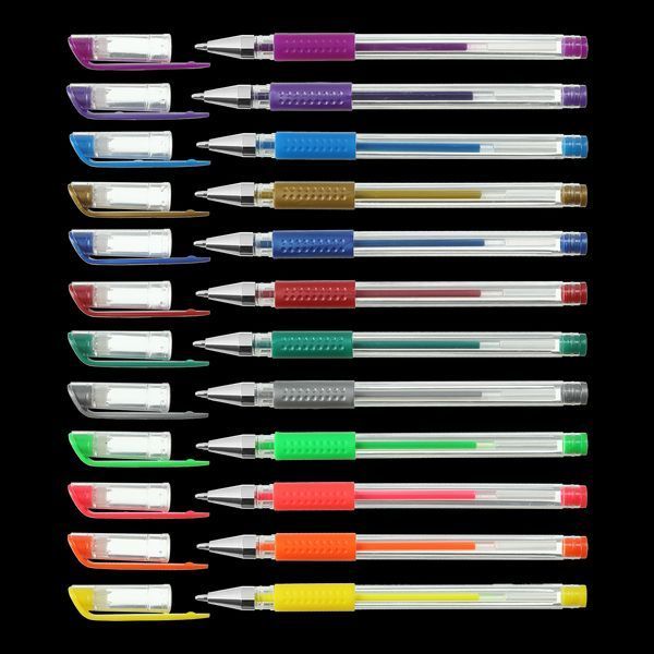 Набір з 12 гелевих ручок, NEON + METALLIC, в пластиковому пеналі, KIDS Line ZB.2205-99 фото
