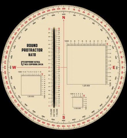 Линейка PROTRACTOR ROUND NATO ЕТ-22 фото