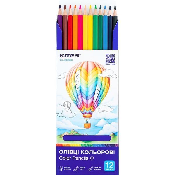Олівці кольорові, 12 шт. Kite Classic k-051 фото