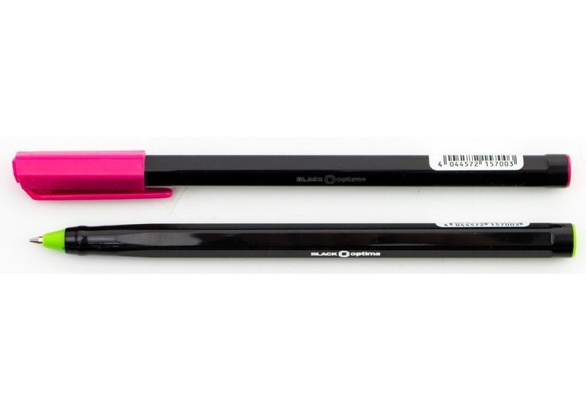 Ручка кулькова OPTIMA BLACK 0,7 mm. Корпус чорний, пише синім O15700 фото