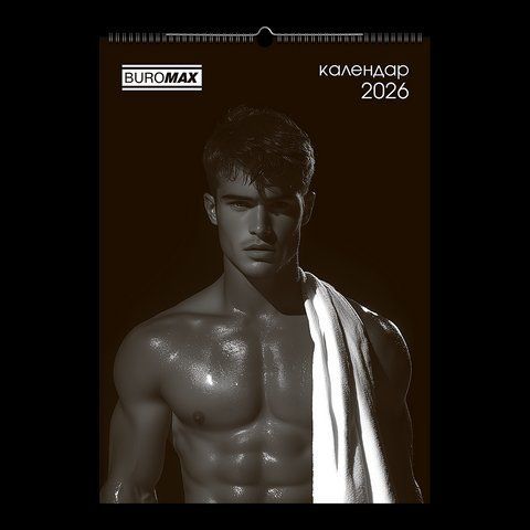 Календар настінний 2026 р., А2, 1 пружина, Men BM.210654 фото