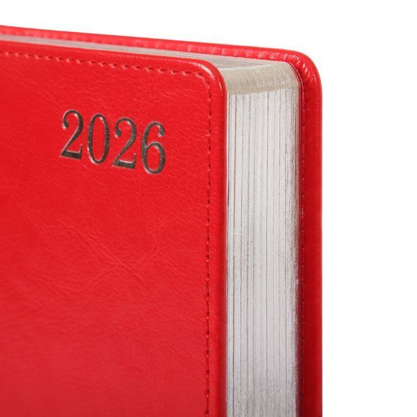 Ежедневник А5 Leo Planner датированный 2026 "City", твердый, красный, 368 страниц 252666 фото